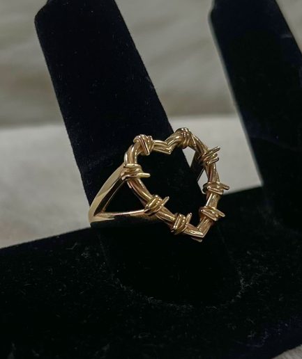 14K Gold Open Heart Ring