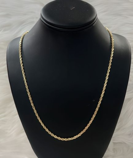 14K Yellow Gold 24" Rope Chain Necklace