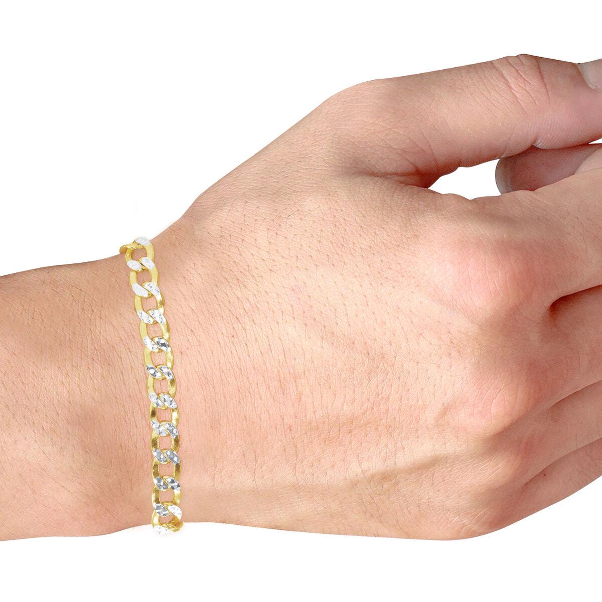 14K Yellow Gold Diamond-Cut Cuban Link Bracelet - Size 8-2