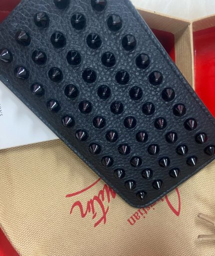 Christian Louboutin Spike Cardholder – Black Leather